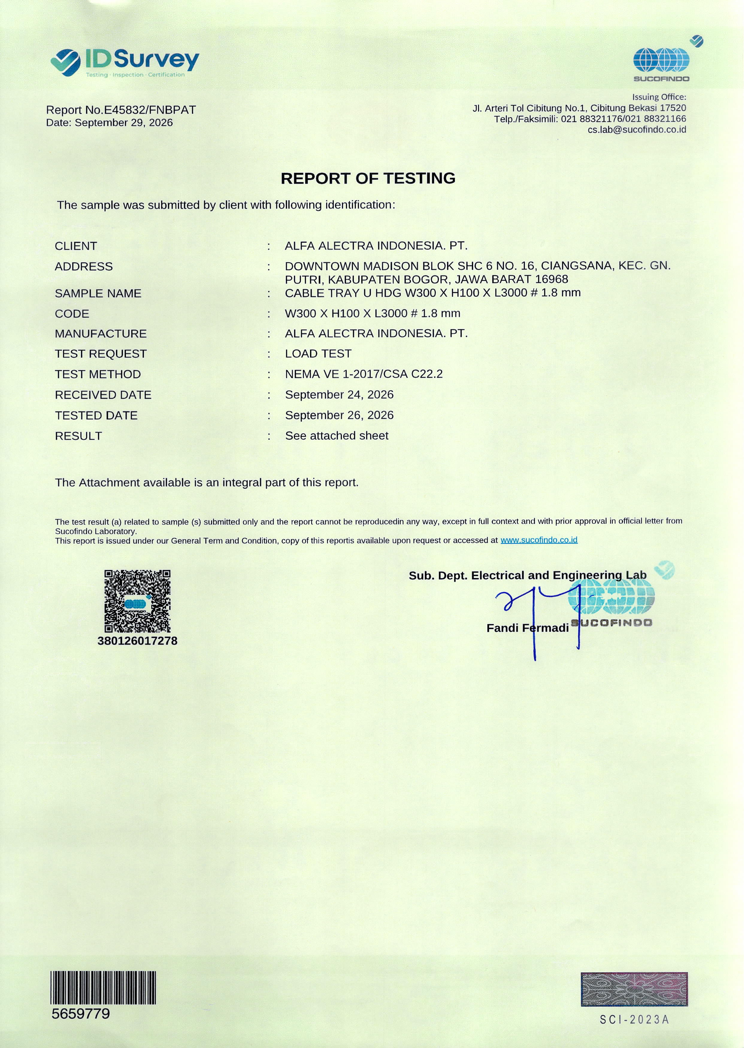 Load Test Certificate