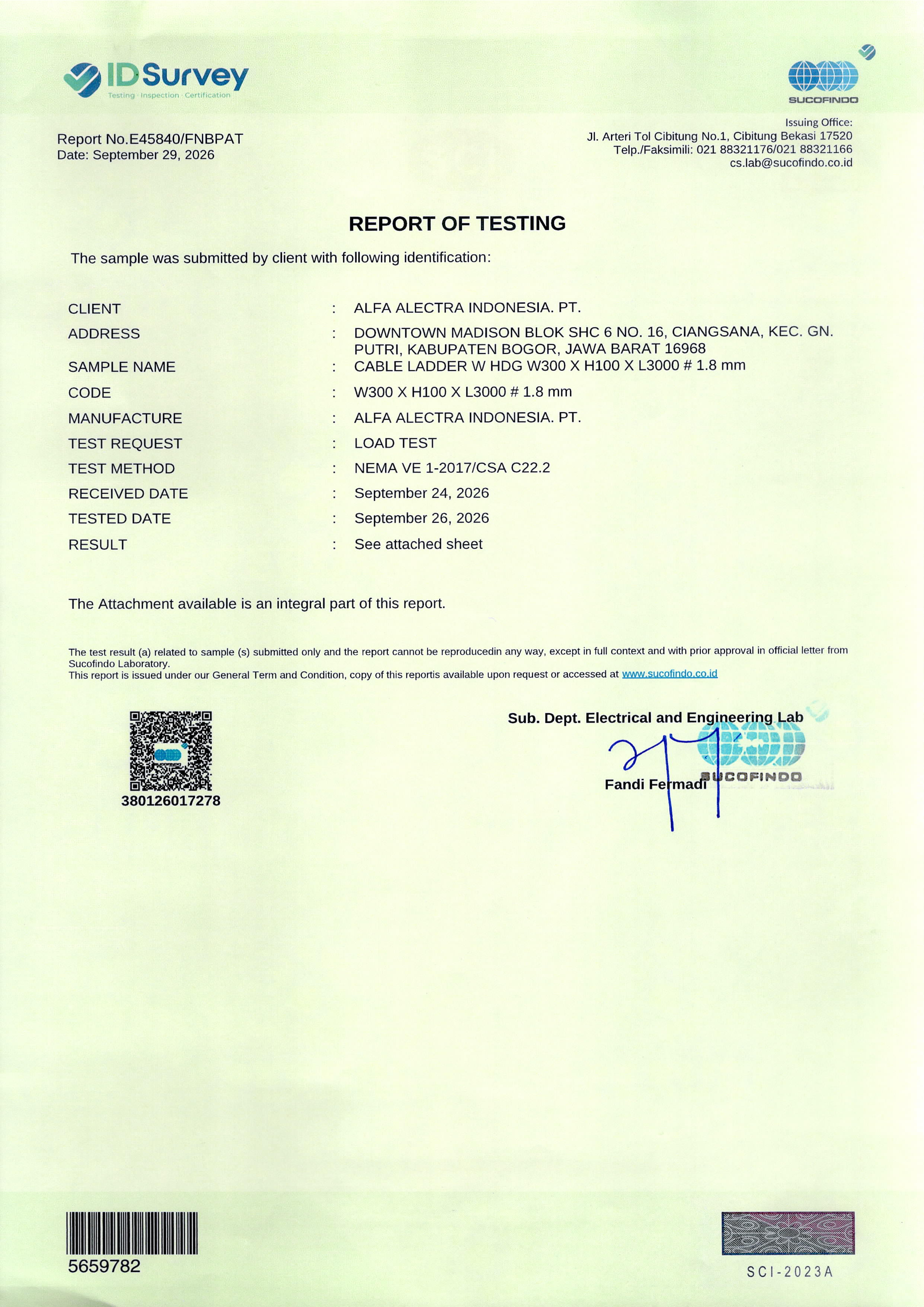 Load Test Certificate